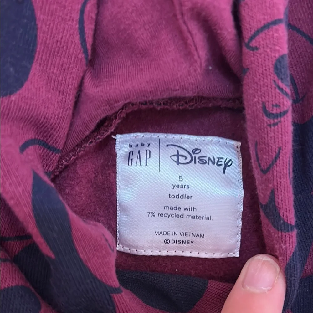 GAP Kids Plum Burgundy Mickey Print Hoodie